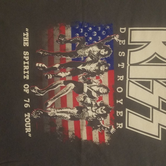 KISS Destroyer spirit of '76 T-shirt charcoal gray soft. Vintage!! - Picture 3 of 8